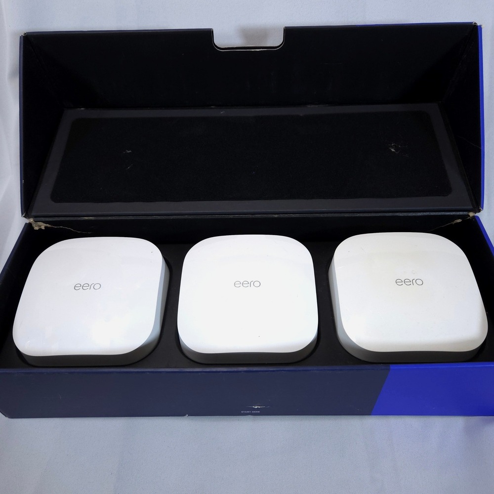 Eero Pro 6 Tri-Band Mesh WiFi 6 Router System 3-Pack K010001 White Tested